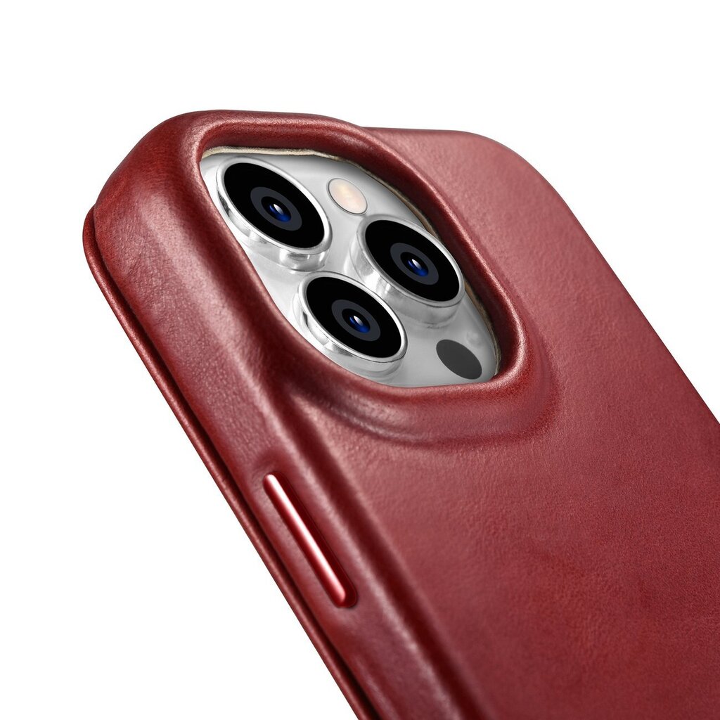 iCarer Leather iPhone 14 Pro Flip Magnetic MagSafe Red (AKI14220706-RD) hind ja info | Telefoni kaaned, ümbrised | kaup24.ee