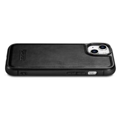 Кожаный чехол iCarer для iPhone 14 Plus (совместим с MagSafe), черный (WMI14220719-BK) цена и информация | Чехлы для телефонов | kaup24.ee