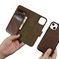 iCarer 2in1 iPhone 14 Plus Leather Flip Anti-RFID brown (WMI14220723-BN) цена и информация | Telefoni kaaned, ümbrised | kaup24.ee