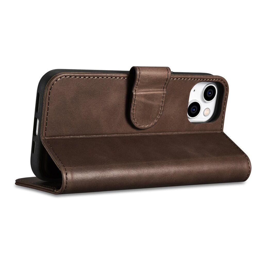 iCarer 2in1 iPhone 14 Plus Leather Flip Anti-RFID brown (WMI14220723-BN) цена и информация | Telefoni kaaned, ümbrised | kaup24.ee