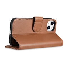 Чехол iCarer 2in1 для iPhone 14 Plus FlipAnti-RFID, коричневый (WMI14220727-BN) цена и информация | Чехлы для телефонов | kaup24.ee