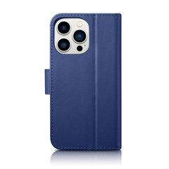 iCarer 2in1 iPhone 14 Pro Max Leather Flip Anti-RFID blue (WMI14220728-BU) цена и информация | Чехлы для телефонов | kaup24.ee