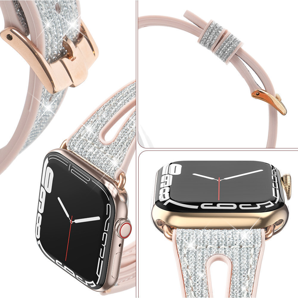 Kingxbar New Chameleon seadmele Apple Watch Strap 8/7/6/5/4/3/2 / SE (45/44 / 42mm), hõbedane hind ja info | Nutikellade ja nutivõrude tarvikud | kaup24.ee