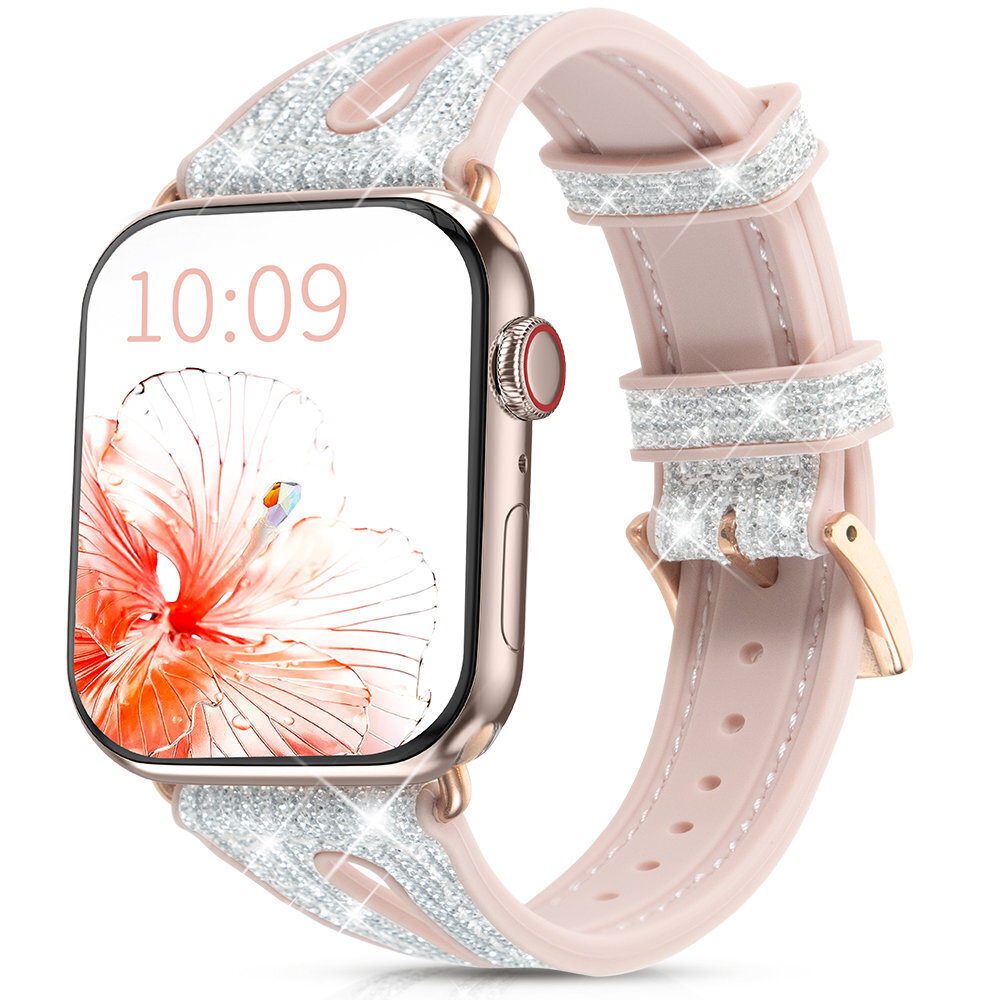 Kingxbar New Chameleon seadmele Apple Watch Strap 8/7/6/5/4/3/2 / SE (45/44 / 42mm), hõbedane hind ja info | Nutikellade ja nutivõrude tarvikud | kaup24.ee