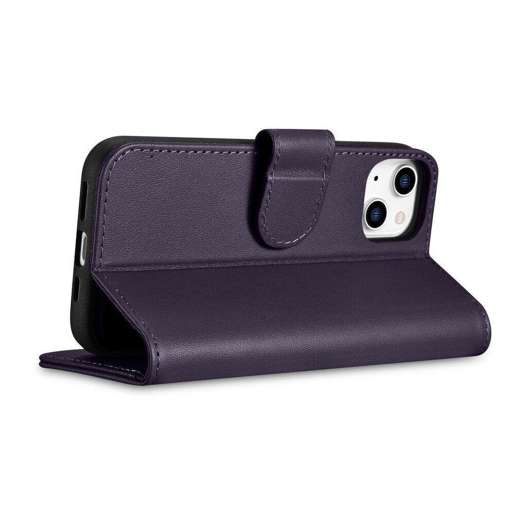 iCarer 2in1 iPhone 14 Pro Max Leather Flip Anti-RFID dark purple (WMI14220728-DP) цена и информация | Telefoni kaaned, ümbrised | kaup24.ee