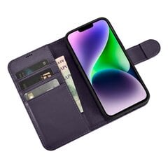 iCarer 2in1 iPhone 14 Leather Flip Anti-RFID dark purple (WMI14220725-DP) цена и информация | Чехлы для телефонов | kaup24.ee