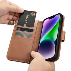 Чехол iCarer 2in1 для iPhone 14 Flip Leather Anti-RFID, коричневый (WMI14220725-BN) цена и информация | Чехлы для телефонов | kaup24.ee