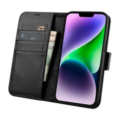 Кожаный чехол iCarer 2in1 для iPhone 14 Flip Anti-RFID, черный (WMI14220725-BK) цена и информация | Чехлы для телефонов | kaup24.ee