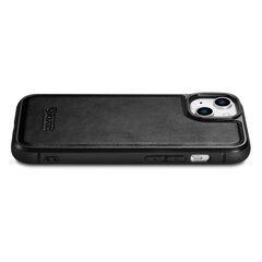 Кожаный чехол iCarer для iPhone 14 (совместим с MagSafe), черный (WMI14220717-BK) цена и информация | Чехлы для телефонов | kaup24.ee