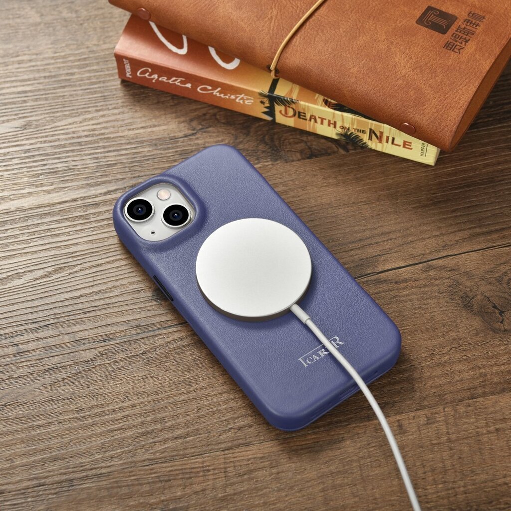 iCarer Leather iPhone 14 Plus Flip Magnetic MagSafe Light Purple (WMI14220715-LP) цена и информация | Telefoni kaaned, ümbrised | kaup24.ee