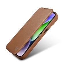 iCarer Leather iPhone 14 Pro Flip Magnetic MagSafe Brown (WMI14220714-BN) цена и информация | Чехлы для телефонов | kaup24.ee