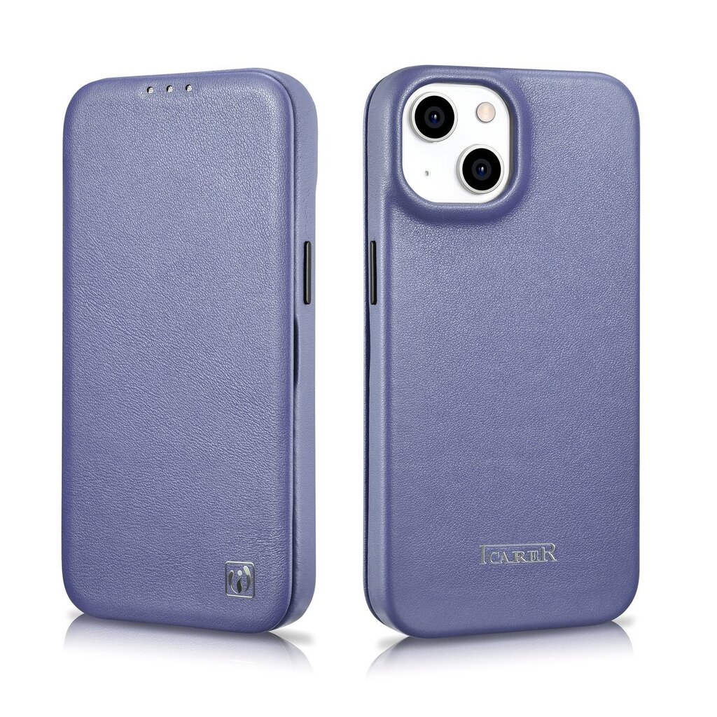 iCarer Leather iPhone 14 Flip Magnetic MagSafe Light Purple (WMI14220713-LP) hind ja info | Telefoni kaaned, ümbrised | kaup24.ee