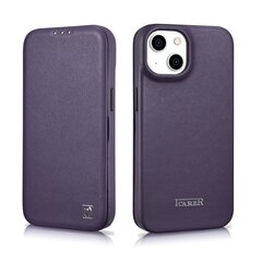 iCarer Leather iPhone 14 Flip Magnetic MagSafe Leather Dark Purple (WMI14220713-DP) hind ja info | Telefoni kaaned, ümbrised | kaup24.ee