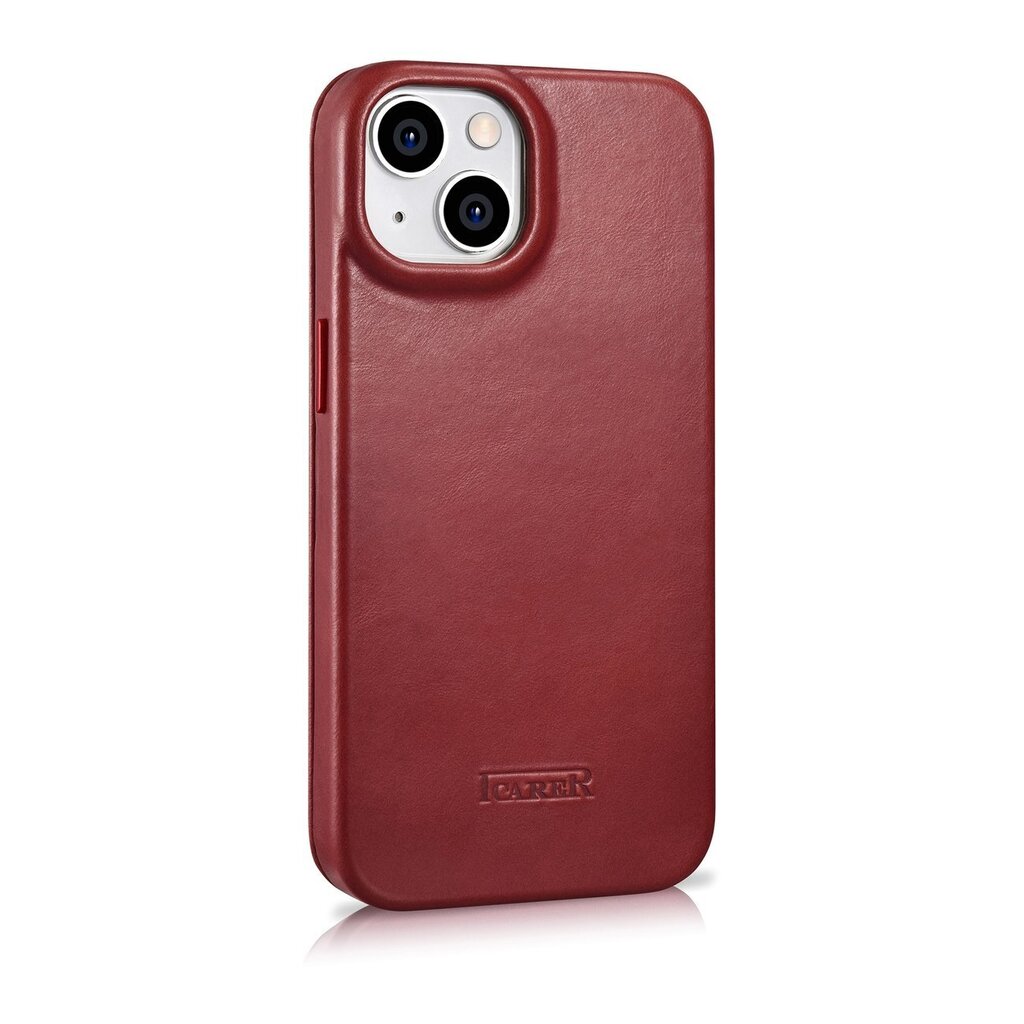 iCarer Leather iPhone 14 Plus Flip Magnetic MagSafe red (AKI14220707-RD) цена и информация | Telefoni kaaned, ümbrised | kaup24.ee