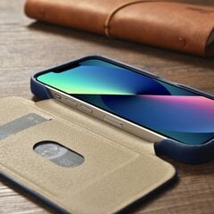 Кожаный чехол iCarer для iPhone 14 Flip с магнитным MagSafe, синий (AKI14220705-BU) цена и информация | Чехлы для телефонов | kaup24.ee
