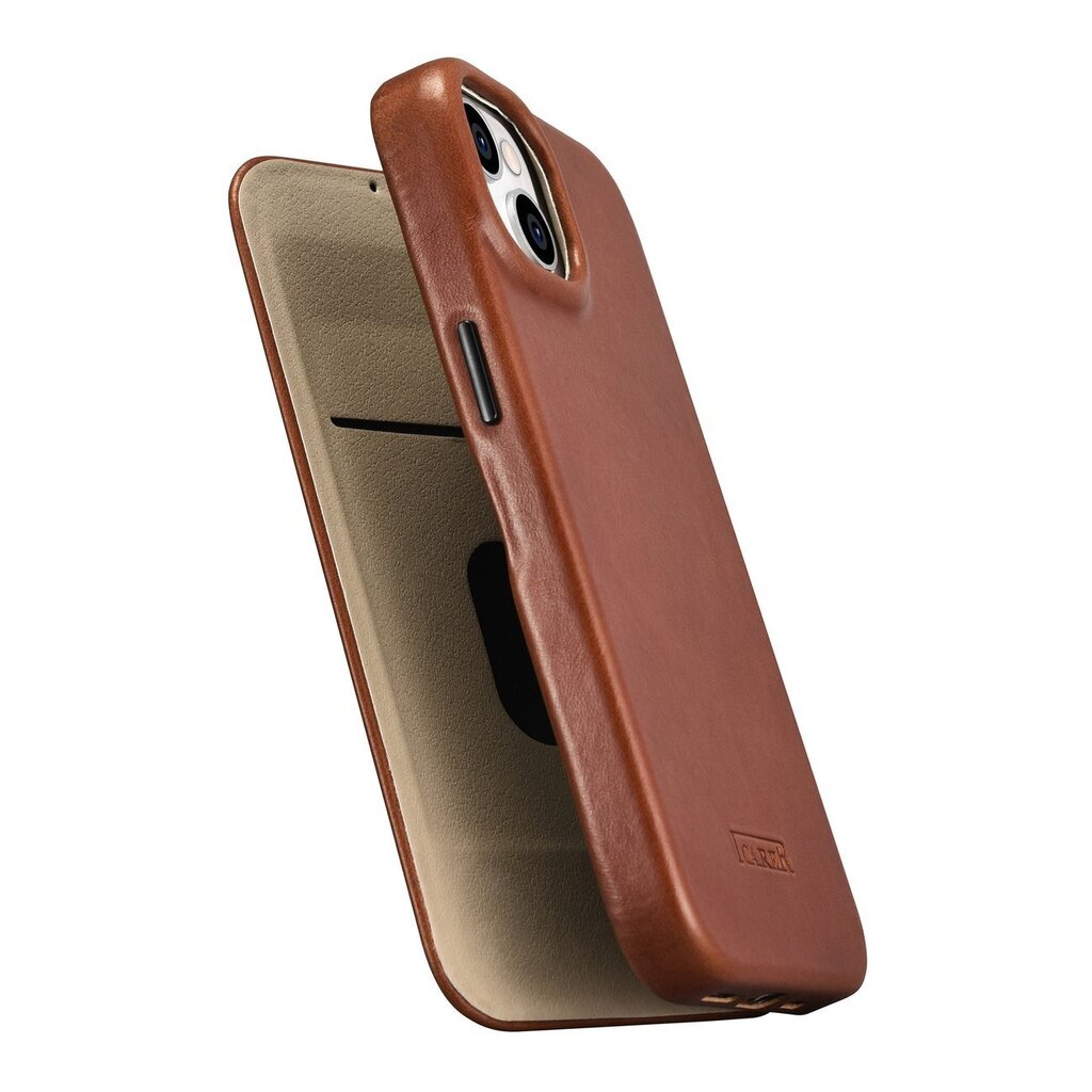 iCarer Leather iPhone 14 Flip Magnetic MagSafe Brown (AKI14220705-BN) hind ja info | Telefoni kaaned, ümbrised | kaup24.ee