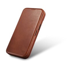 iCarer Leather iPhone 14 Flip Magnetic MagSafe Brown (AKI14220705-BN) цена и информация | Чехлы для телефонов | kaup24.ee