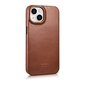 iCarer Leather iPhone 14 Flip Magnetic MagSafe Brown (AKI14220705-BN) цена и информация | Telefoni kaaned, ümbrised | kaup24.ee