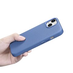 Кожаный чехол iCarer Litchi для iPhone 14 с магнитным MagSafe, светло-синий (WMI14220709-LB) цена и информация | Чехлы для телефонов | kaup24.ee