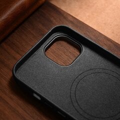 Кожаный чехол iCarer для iPhone 14, черный (WMI14220705-BK) (совместим с MagSafe) цена и информация | Чехлы для телефонов | kaup24.ee
