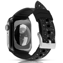 Kingxbar Crystal Fabric Band kellale Apple Watch Bracelet 6/5/4/3/2 (40mm / 38mm), must цена и информация | Аксессуары для смарт-часов и браслетов | kaup24.ee