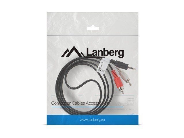 Lanberg, MiniJack 3,5 mm - 2 x RCA, 1,5 m hind ja info | Kaablid ja juhtmed | kaup24.ee