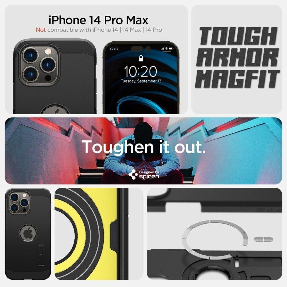 Korpus Spigen iPhone 14 Pro Maxile, must цена и информация | Telefoni kaaned, ümbrised | kaup24.ee