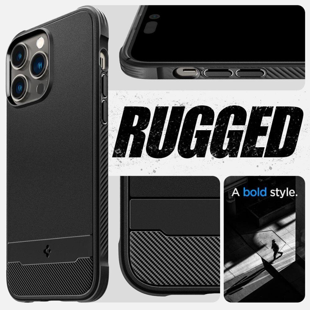 Spigen Rugged Armor iPhone 14 Pro Max Black цена и информация | Telefoni kaaned, ümbrised | kaup24.ee