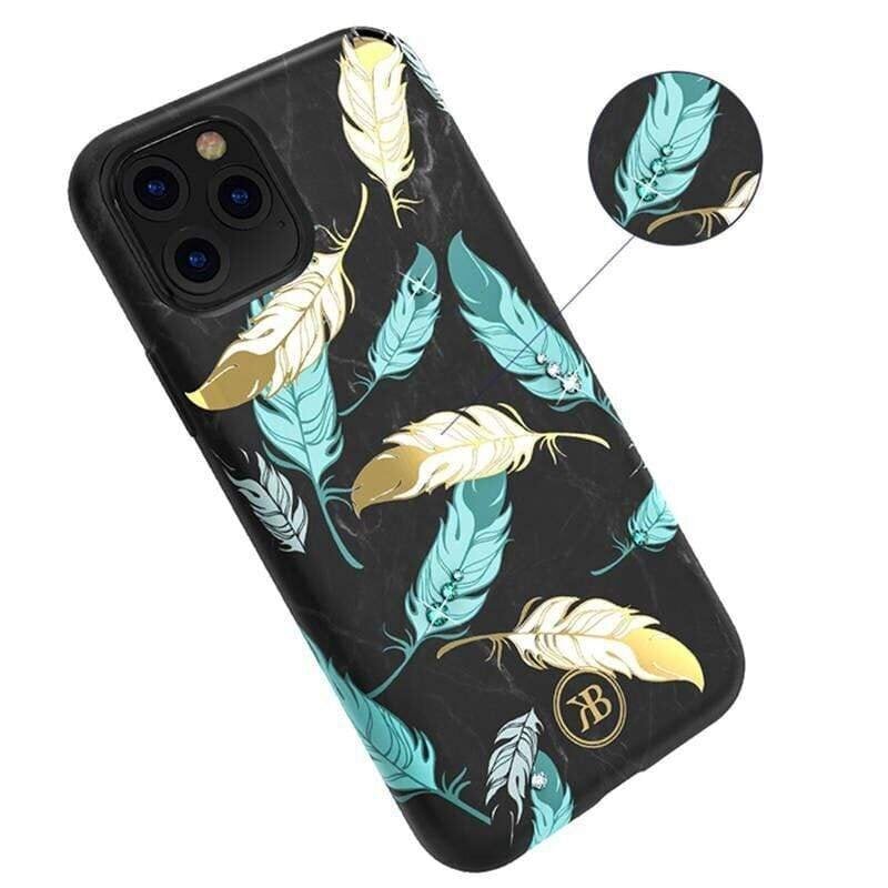 Kingxbar Forest Series: Gold Feather telefonile iPhone 11 Pro, must hind ja info | Telefoni kaaned, ümbrised | kaup24.ee