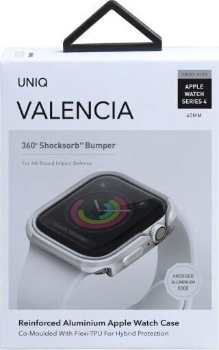 Uniq Valencia Apple Watch Series 5/ 4 40mm, hõbedane hind ja info | Nutikellade ja nutivõrude tarvikud | kaup24.ee