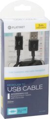 Platinet PUC3MBB Micro USB 3m hind ja info | Mobiiltelefonide kaablid | kaup24.ee