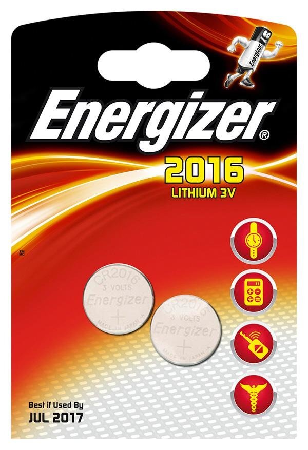 Energizer CR2016 patareid, 2 tk. цена и информация | Patareid | kaup24.ee