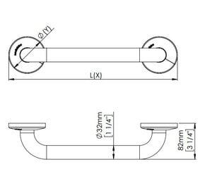 Sirge haaretang Mediclinics Grab Bar White 540mm (BR2400) hind ja info | Mediclinics Sanitaartehnika, remont, küte | kaup24.ee