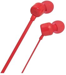 JBL T110 peakomplektid mikrofoniga / 3,5 mm / punane (EU blister) цена и информация | Наушники | kaup24.ee