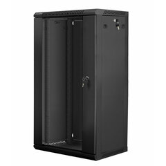 Wall-Mounted Rack 19'' 22U 600X450mm black hind ja info | Komponentide tarvikud | kaup24.ee