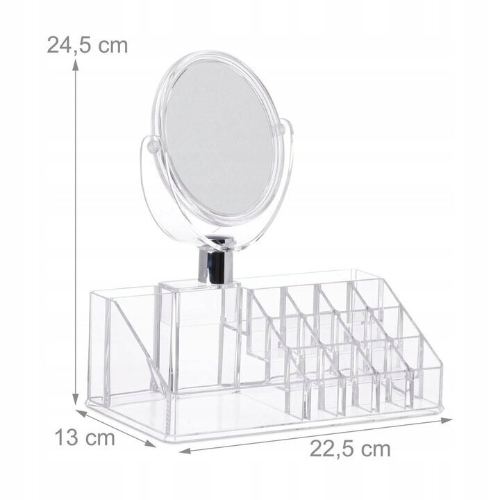 Kosmeetika- ja ehtekarp koos peegliga цена и информация | Meigikotid, lauapeeglid | kaup24.ee