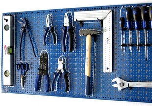 Перфорированная стенка для инструментов с 40 держателями, 98 x 46 см цена и информация | Ящики для инструментов, держатели | kaup24.ee