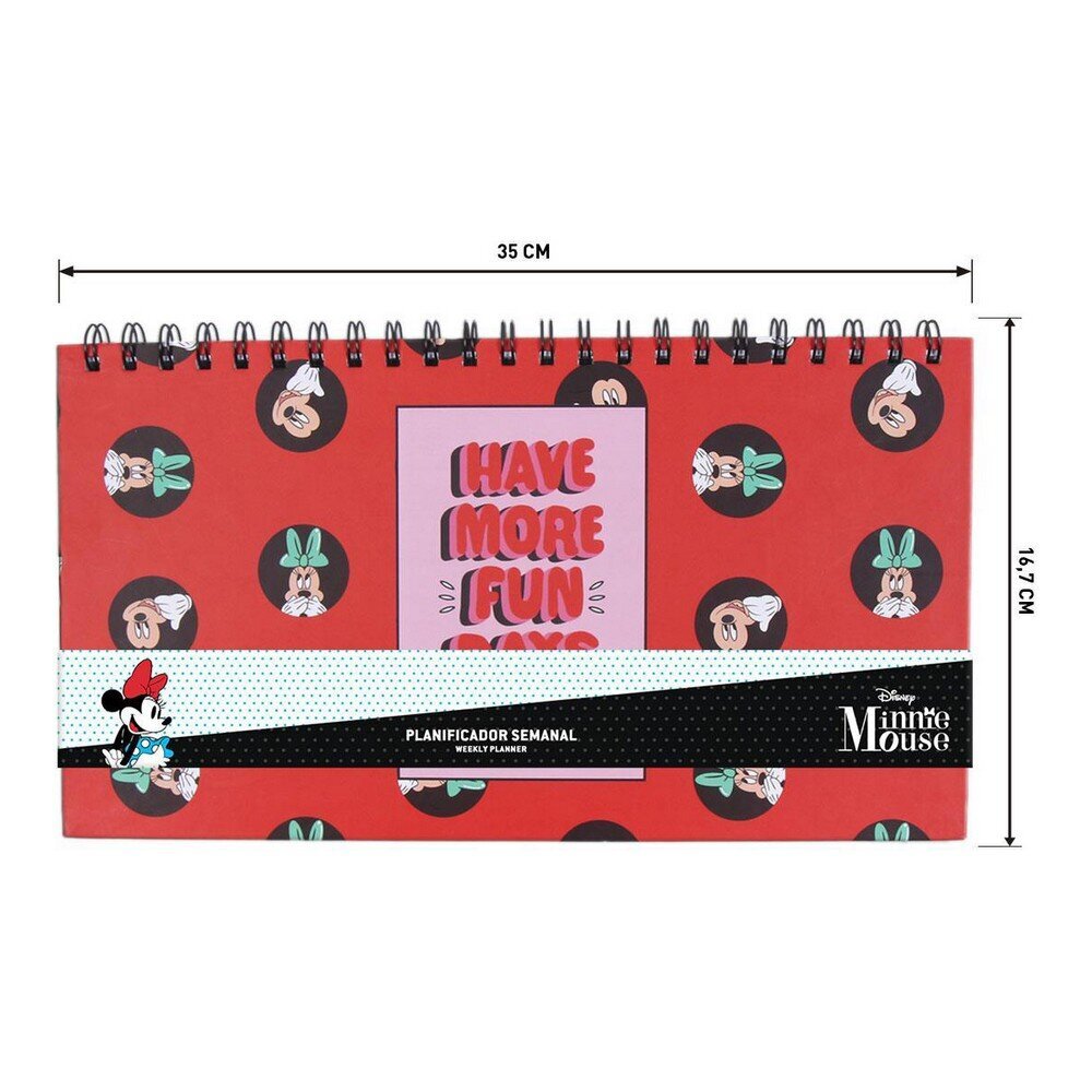Märkmik Nädalaplaneerija Minnie Mouse, 35 x 16,7 x 1 cm цена и информация | Vihikud, märkmikud ja paberikaubad | kaup24.ee