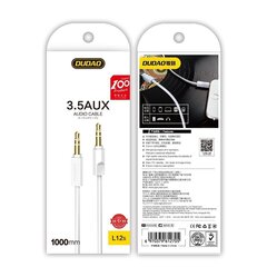 Dudao AUX mini jack 3.5mm 1m 3-pole stereo (L12S white) hind ja info | Mobiiltelefonide kaablid | kaup24.ee