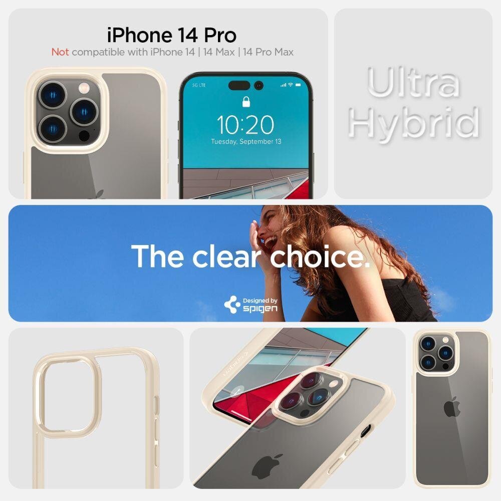 Spigen Ultra Hybrid iPhone 14 Pro SAND BEIGE hind ja info | Telefoni kaaned, ümbrised | kaup24.ee
