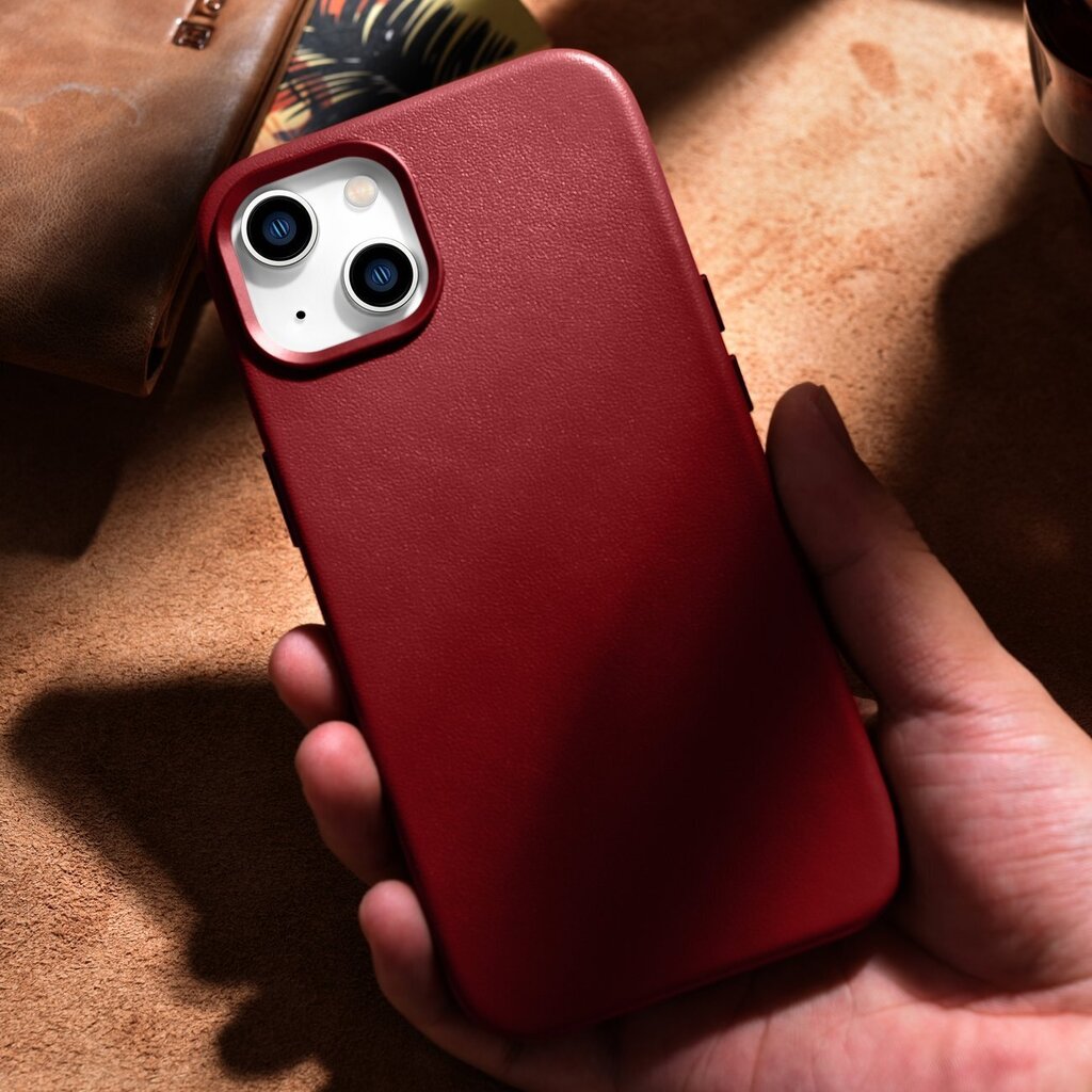 iCarer Leather iPhone 14 red (WMI14220705-RD) (MagSafe Compatible) цена и информация | Telefoni kaaned, ümbrised | kaup24.ee