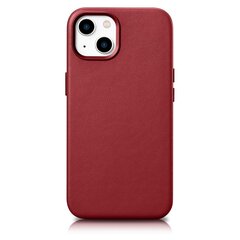 Кожаный чехол iCarer для iPhone 14, красный (WMI14220705-RD) (совместим с MagSafe) цена и информация | Чехлы для телефонов | kaup24.ee