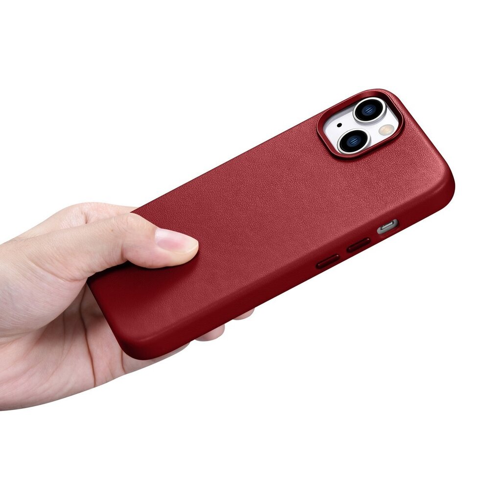 iCarer Leather iPhone 14 red (WMI14220705-RD) (MagSafe Compatible) hind ja info | Telefoni kaaned, ümbrised | kaup24.ee