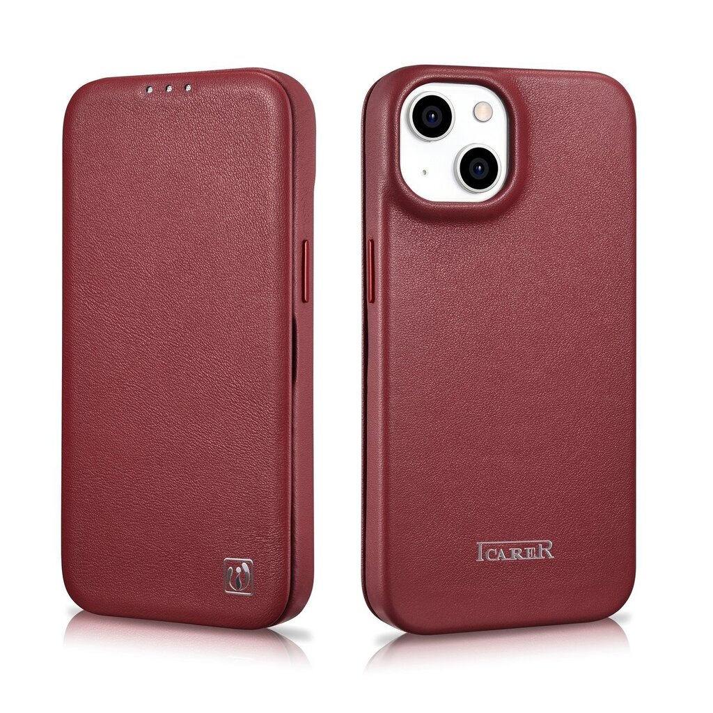 iCarer Leather iPhone 14 Flip Magnetic MagSafe Red (WMI14220713-RD) hind ja info | Telefoni kaaned, ümbrised | kaup24.ee