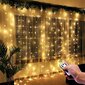 Valguskardinad 3 x 3 m, Soojad värvid 300 LED-dekoratsioon 8 valgustusrežiimi hind ja info | Jõulutuled | kaup24.ee