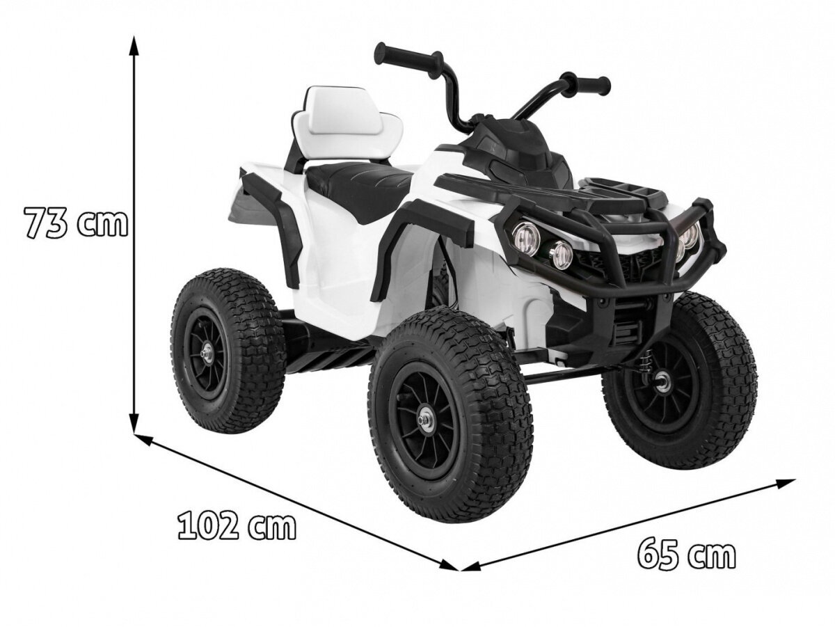 Quad ATV täispuhutavate rehvidega, valge hind ja info | Laste elektriautod | kaup24.ee