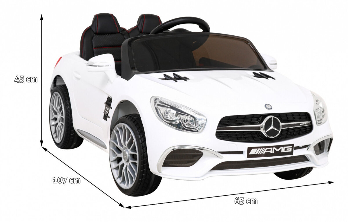 Mercedes Benz AMG SL65 S, ühekohaline elektriauto lastele, valge hind ja info | Laste elektriautod | kaup24.ee