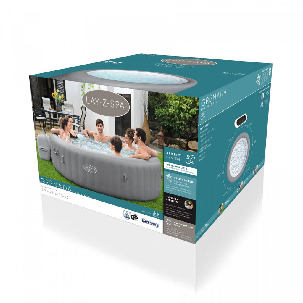 Whirlpool Bestway Lay-Z-Spa Grenada, 6 inimest hind ja info | Basseinid | kaup24.ee