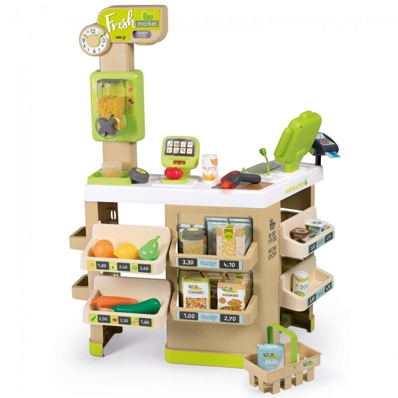 Kaubanduskeskus lastele Smoby Fresh Market 43 tarvikut hind ja info | Tüdrukute mänguasjad | kaup24.ee