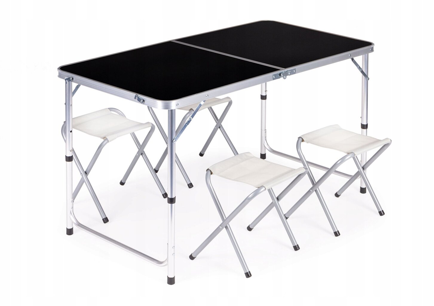 Modernhome Tourist table, folding table, set of 4 chairs Black hind ja info | Aiamööbli komplektid | kaup24.ee